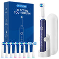 Black Rechargeable Electric Toothbrush with 8 Brush Heads X2857