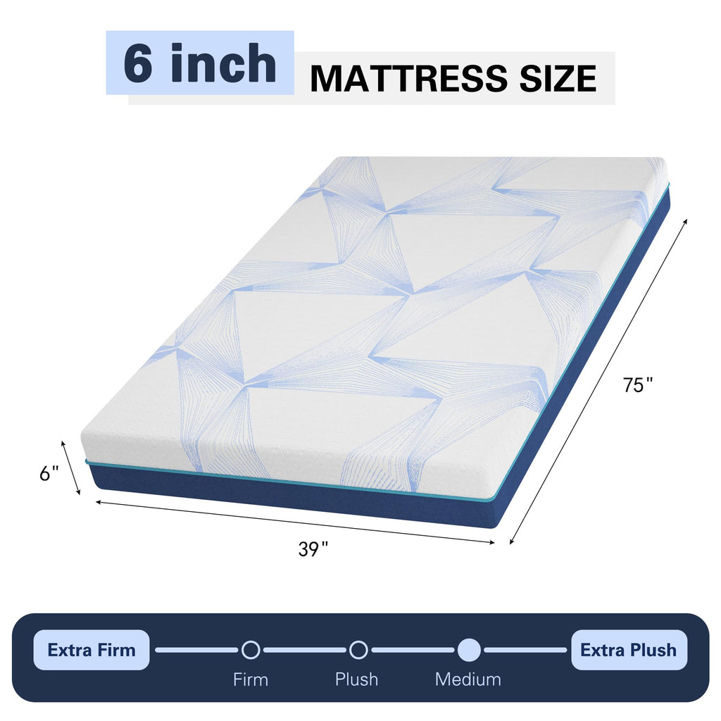 6 Inch Twin Gel Memory Foam Mattress V995789