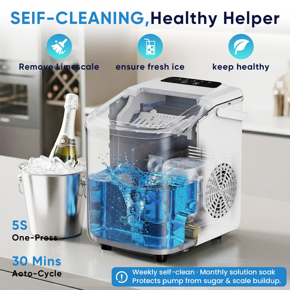 Countertop Ice Maker with Portable Handle B7748