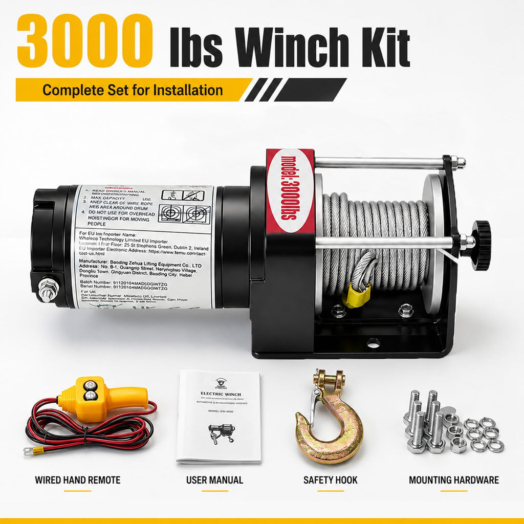 12V DC Electric Winch with Steel Cable H711