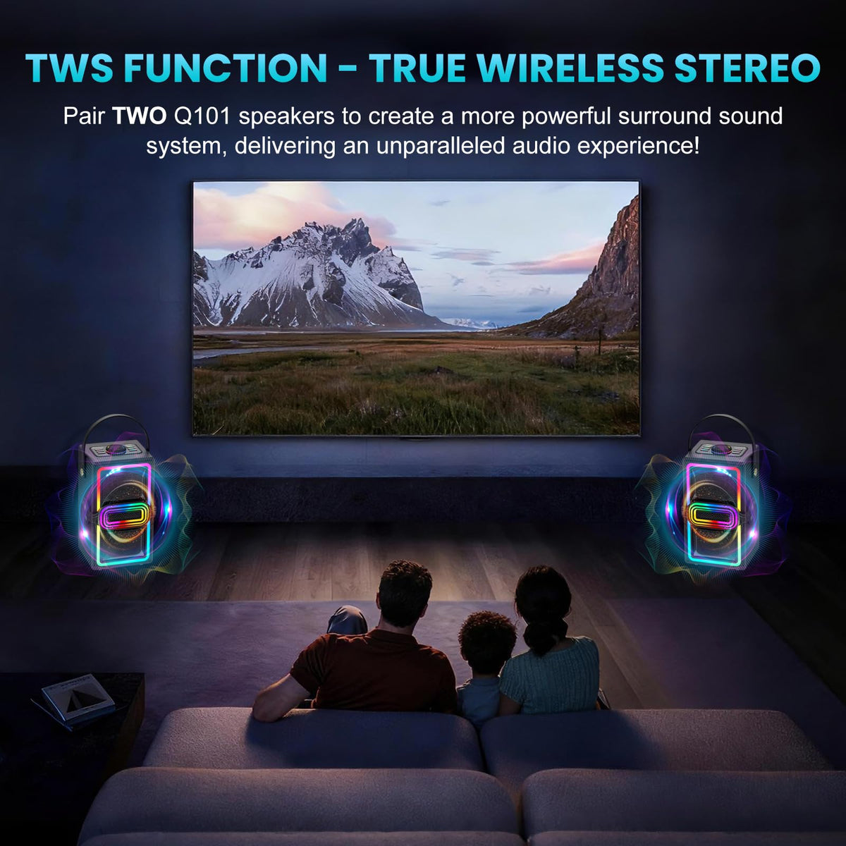 Bluetooth Speaker, 120W Peak Power Portable Wireless (Black) M956