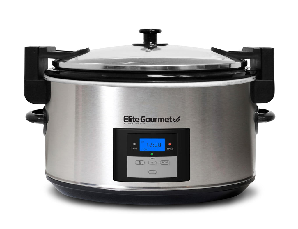 8.5-Quart Stainless Steel Programmable Slow Cooker with Locking Lid V7487