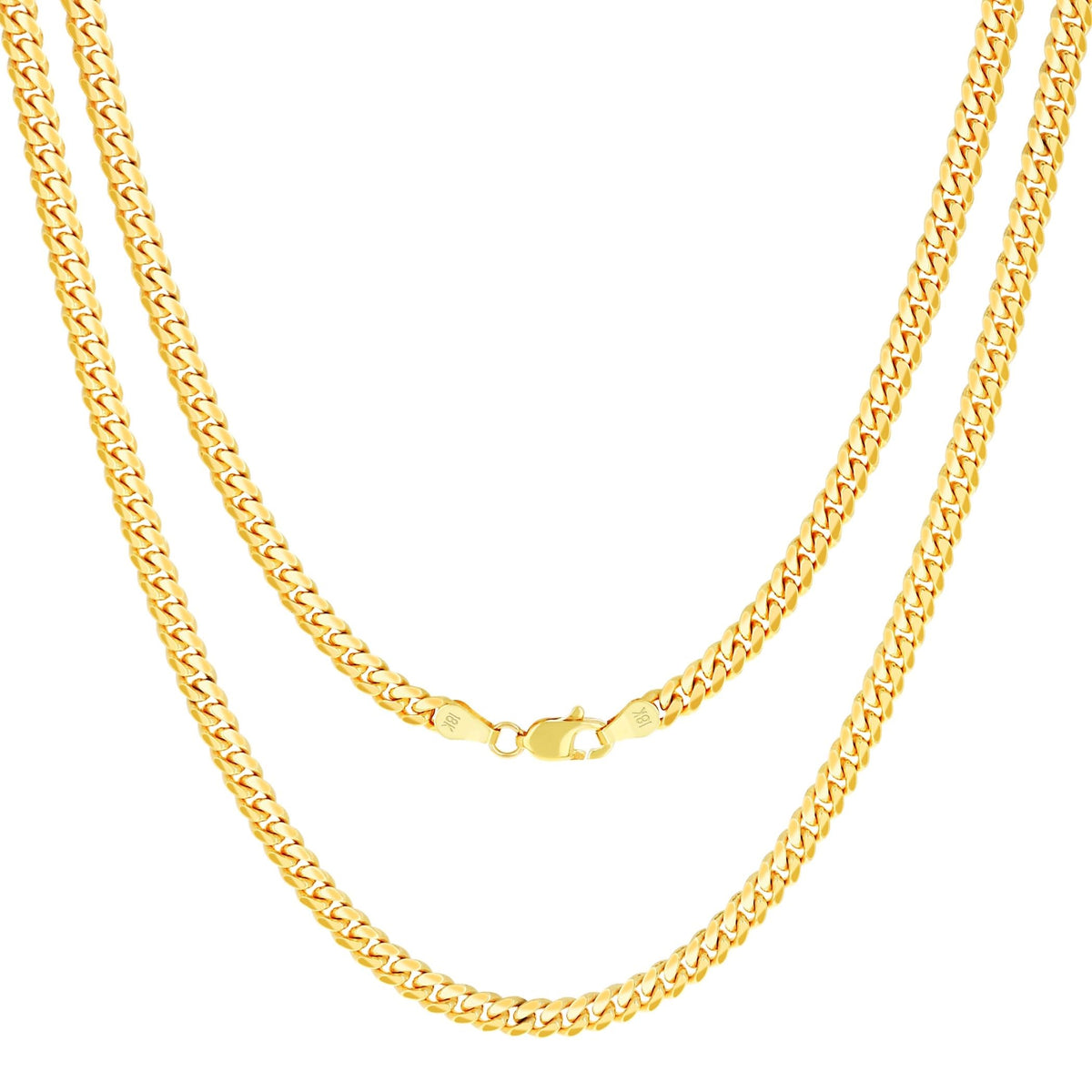 18k Yellow Gold Cuban Link Chain Necklace R332716