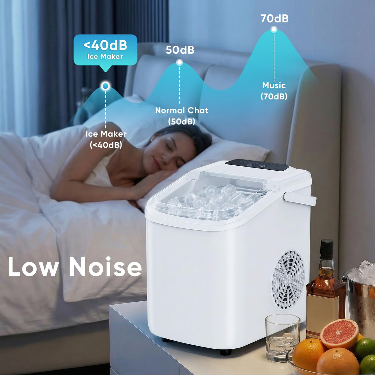 Countertop Ice Maker with Portable Handle B7748