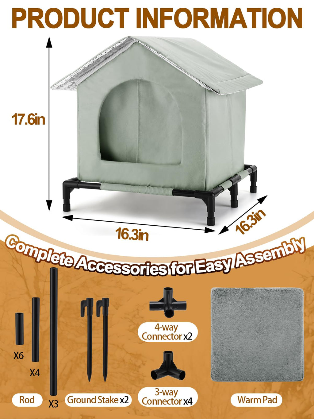 Weatherproof Outdoor Cat House L1749