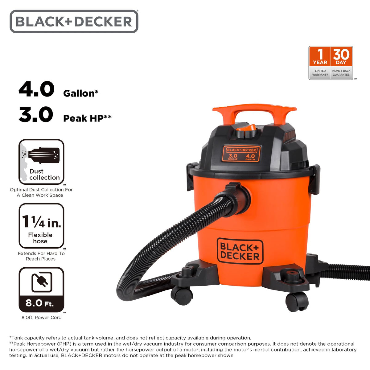 4 Gallon 3-in-1 Wet and Dry Shop Vacuum H450