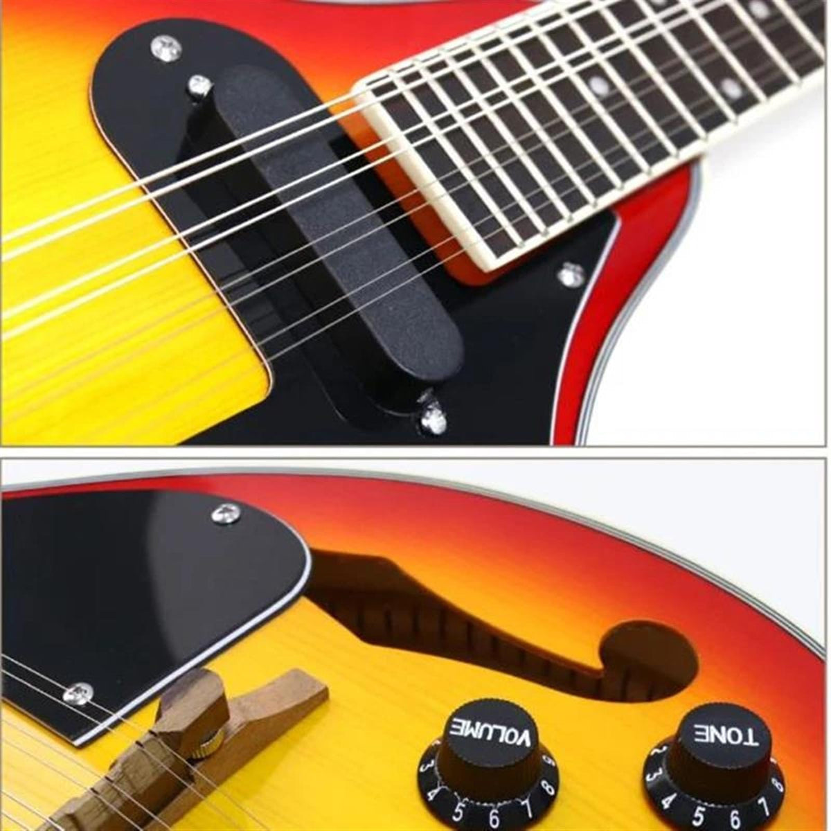 8 Strings Sunburst Mandolin Instrument K73903