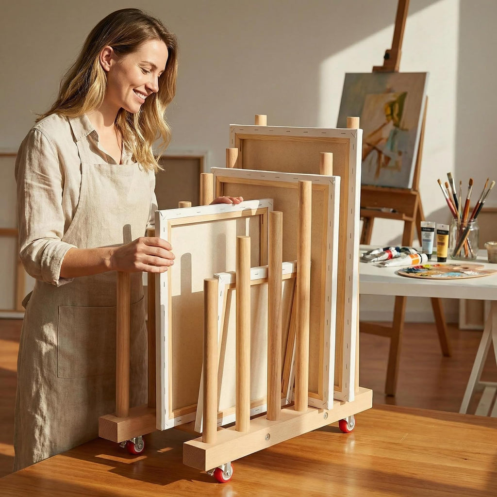 Artwork Storage Rack with Brake Caster Wheels 12in X535328