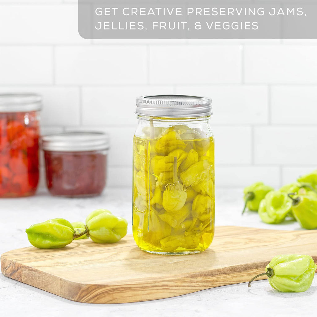 16 Oz 6-Pack Regular Mouth Glass Mason Jars with Lids L601