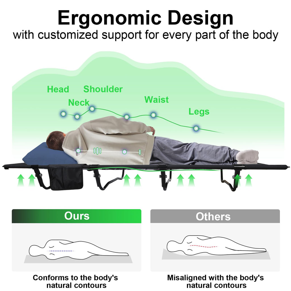 Ultralight Folding Camping Cot 4-Legs 352 lbs Y290015