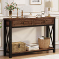 Rustic Oak 47 Inch Console Table with 2 Drawers R472
