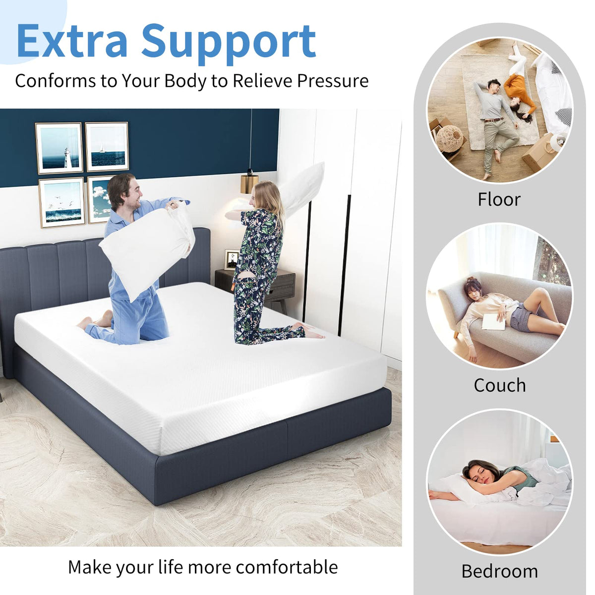 5 inch Gel Memory Foam Twin Mattress F307