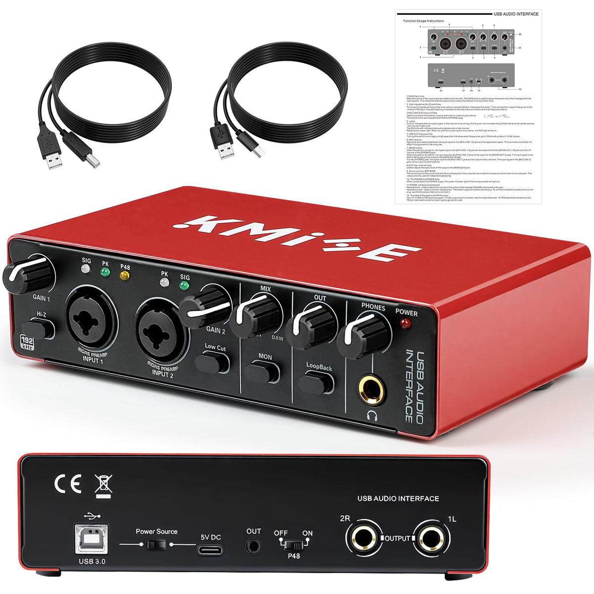 USB Audio Interface with 48V Phantom Power I53291