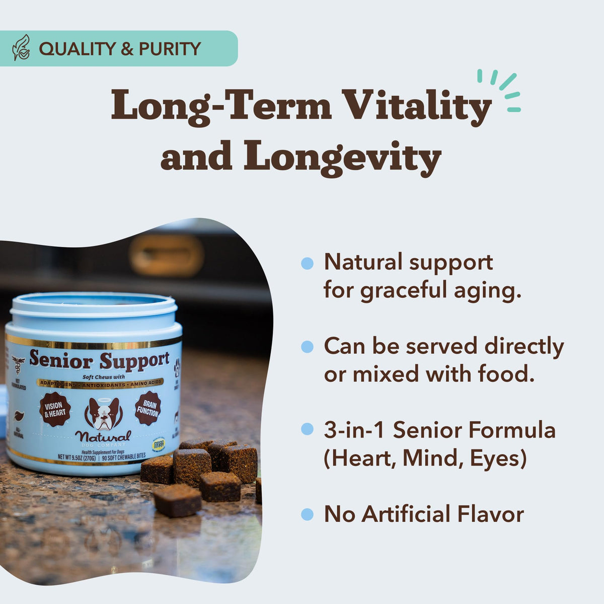 Senior Dog Supplements Vitamins Chew 90 cnt P10893