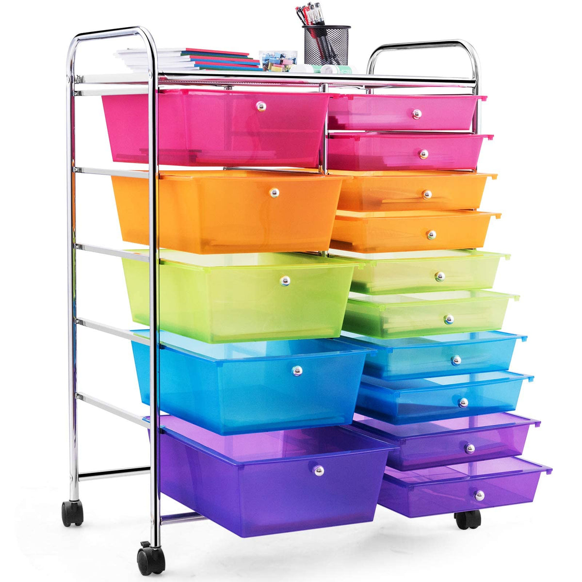 15 Drawer Rolling Storage Cart with Wheels N60370