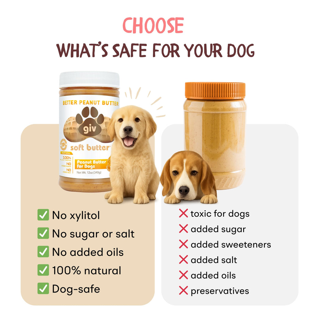 All Natural Peanut Butter for Dogs, 2 Ingredients, 4oz Pouches (6 Count) L4695