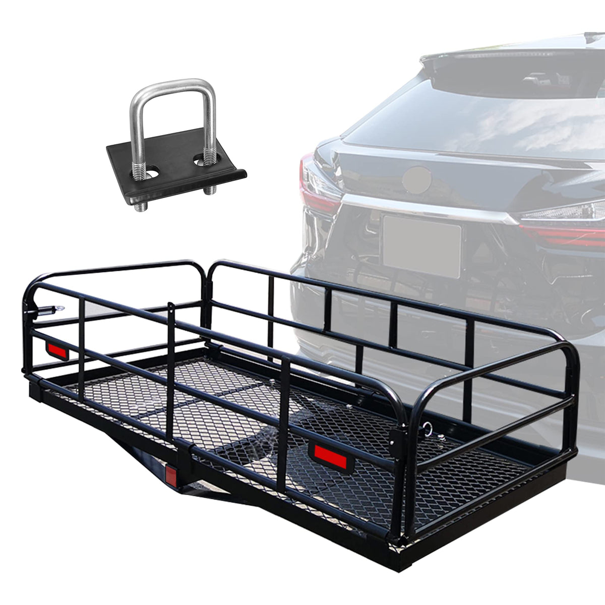 Heavy Duty Folding Hitch Mount Cargo Carrier 60" x 24" x 14.4" C28295