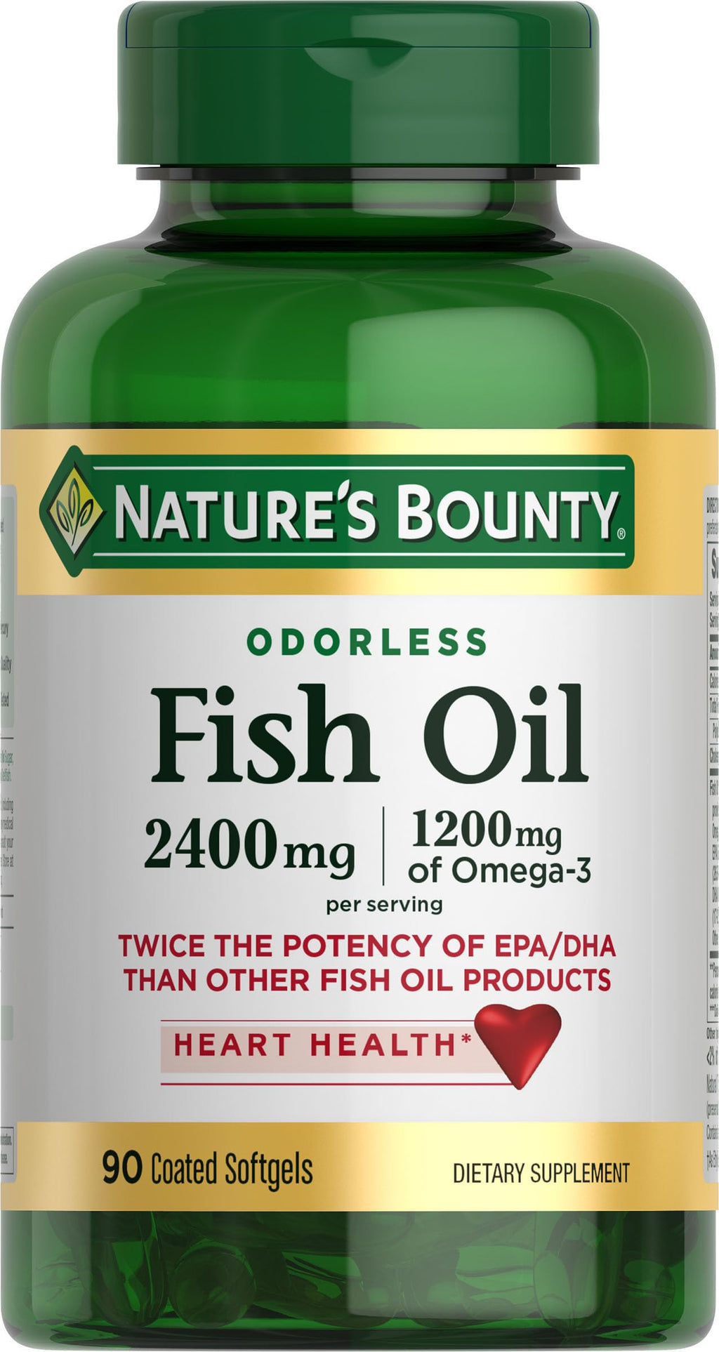 1200mg Omega-3 Fish Oil Softgels, 90 Ct U971515