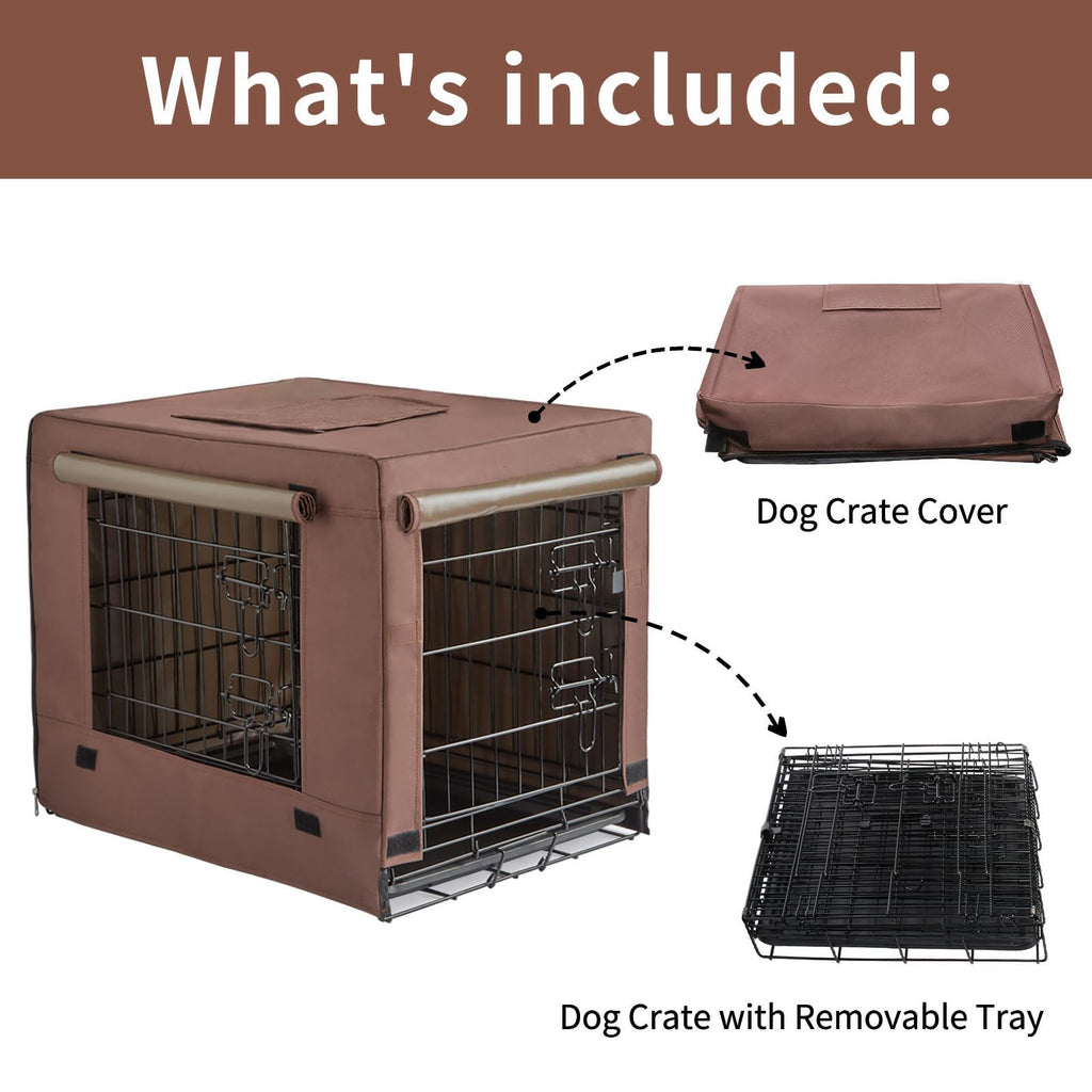Brown Collapsible Metal Dog Crate P549