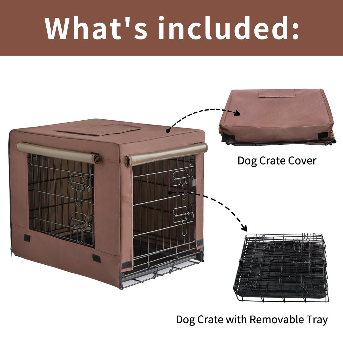 Brown Collapsible Metal Dog Crate P549