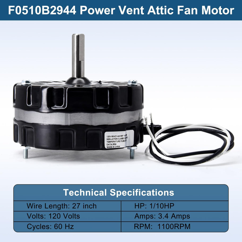 Power Vent Attic Fan Motor & Adjustable Thermostat Switch Kit R275836