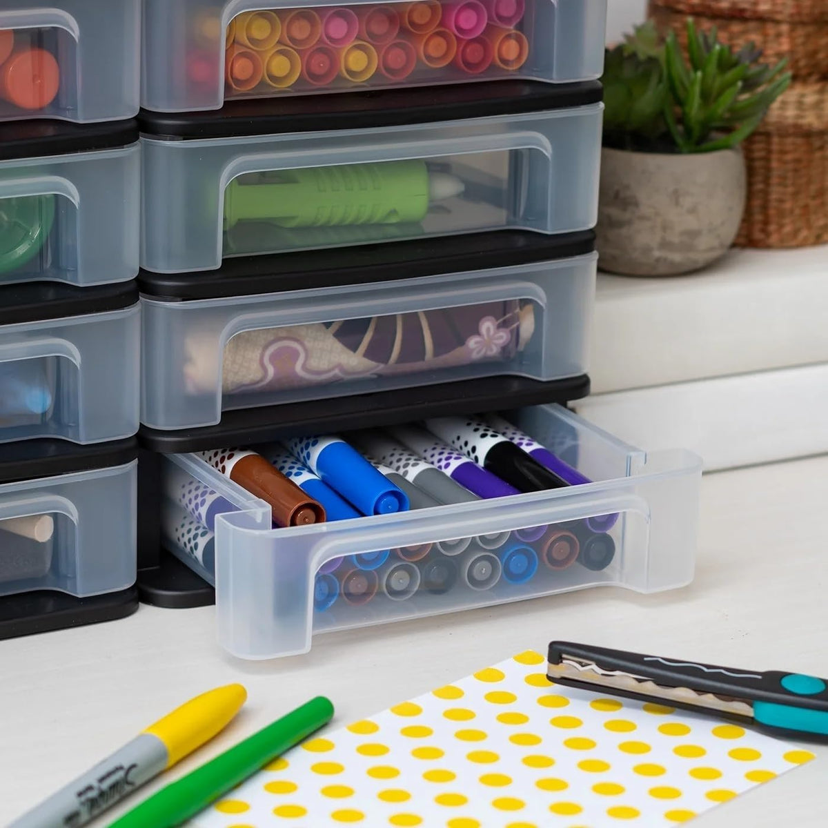 2 Pack 4 Drawer Plastic Storage Organizer V32181