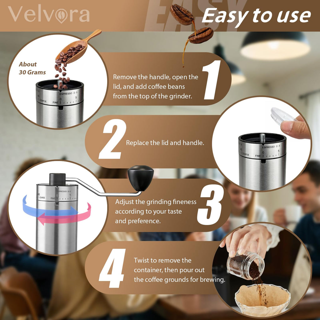 Manual Coffee Grinder, Ceramic Burr D90925