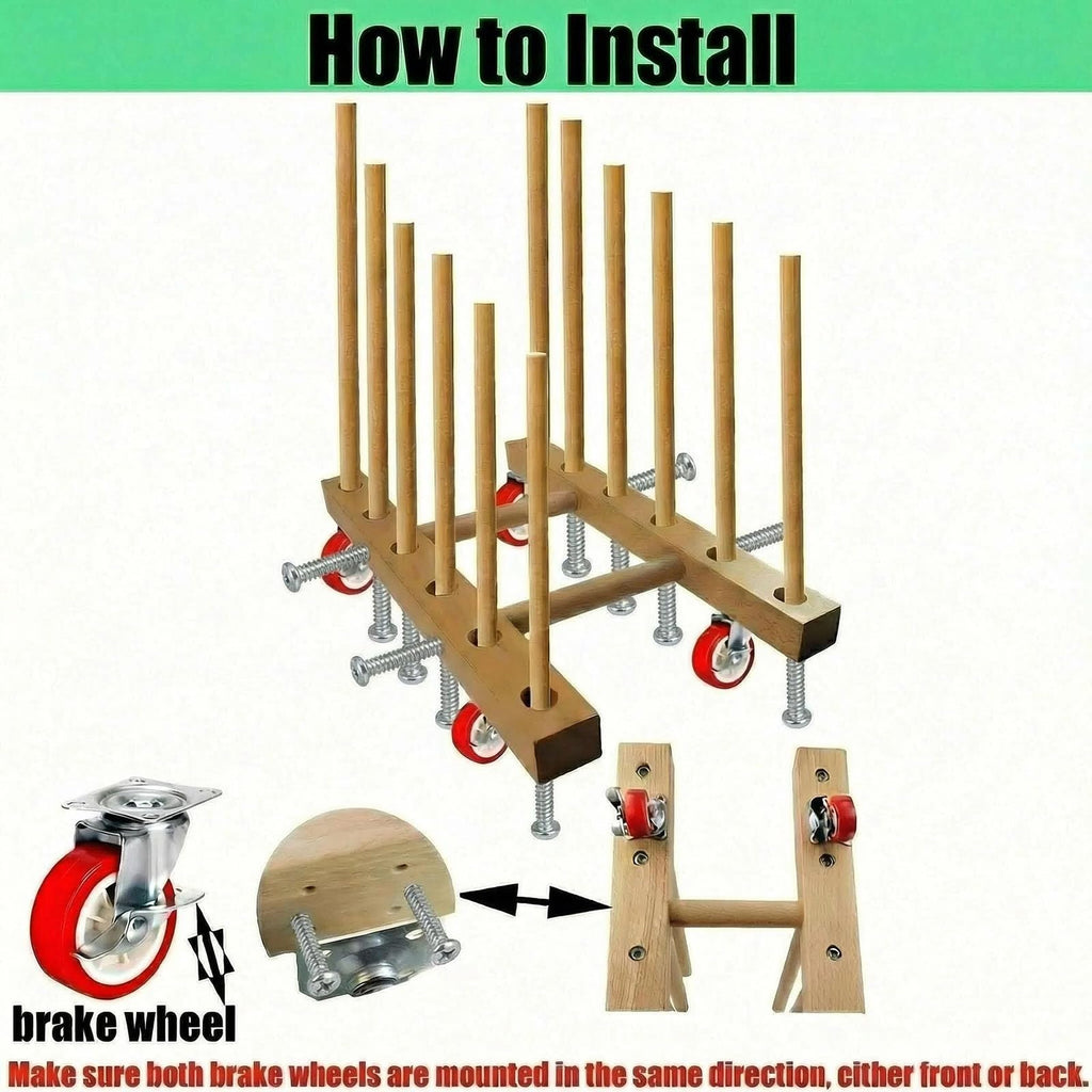 Artwork Storage Rack with Brake Caster Wheels 12in X535328