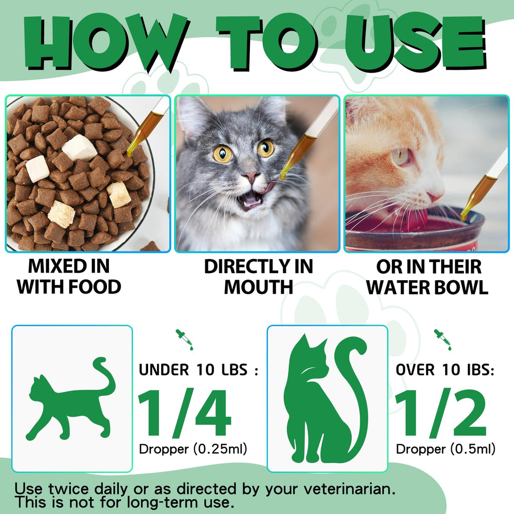 Natural Probiotic Digestive Support Supplement Drops for Cats D35219