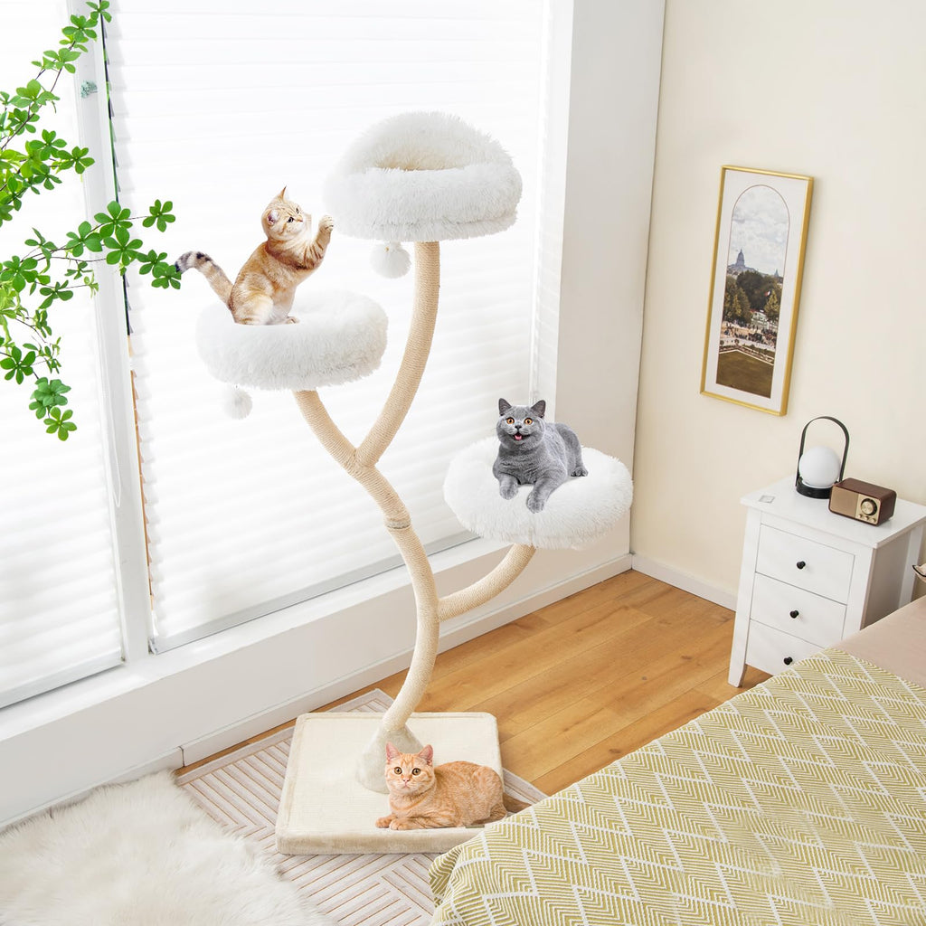 70 Inch Multi-Level Cat Tree with Perches and Scratching Posts P494957