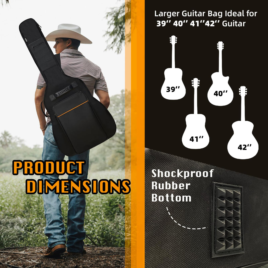 0.5-inch Extra Thick Padding Waterproof Oxford Acoustic Guitar Bag U62942