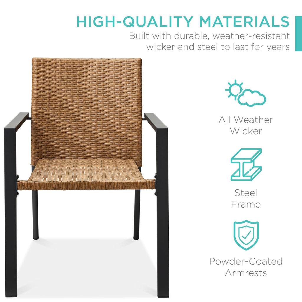 Set of 2 Stackable Outdoor Wicker Dining Chairs C714