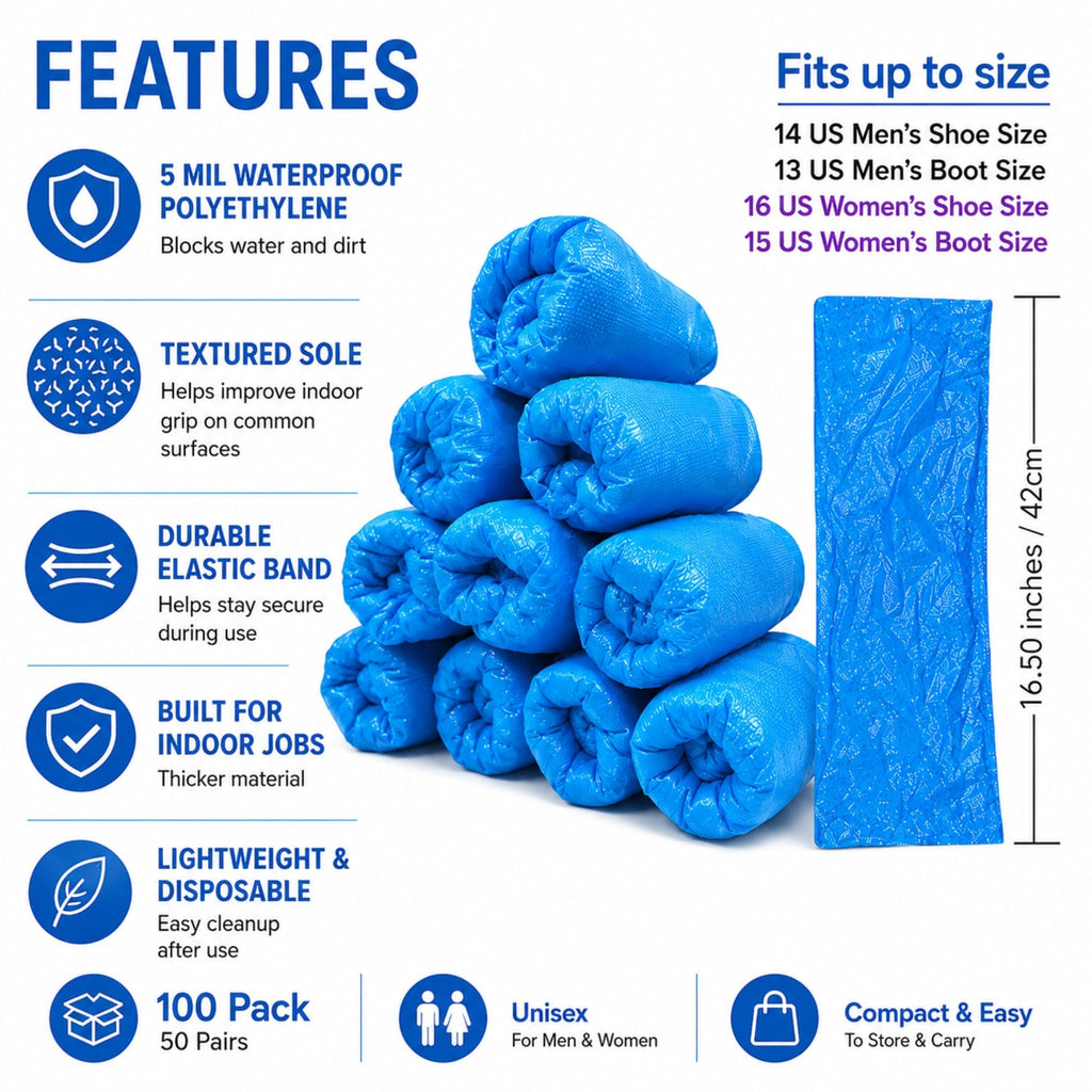 Blue Waterproof Disposable XL Shoe Covers G6520