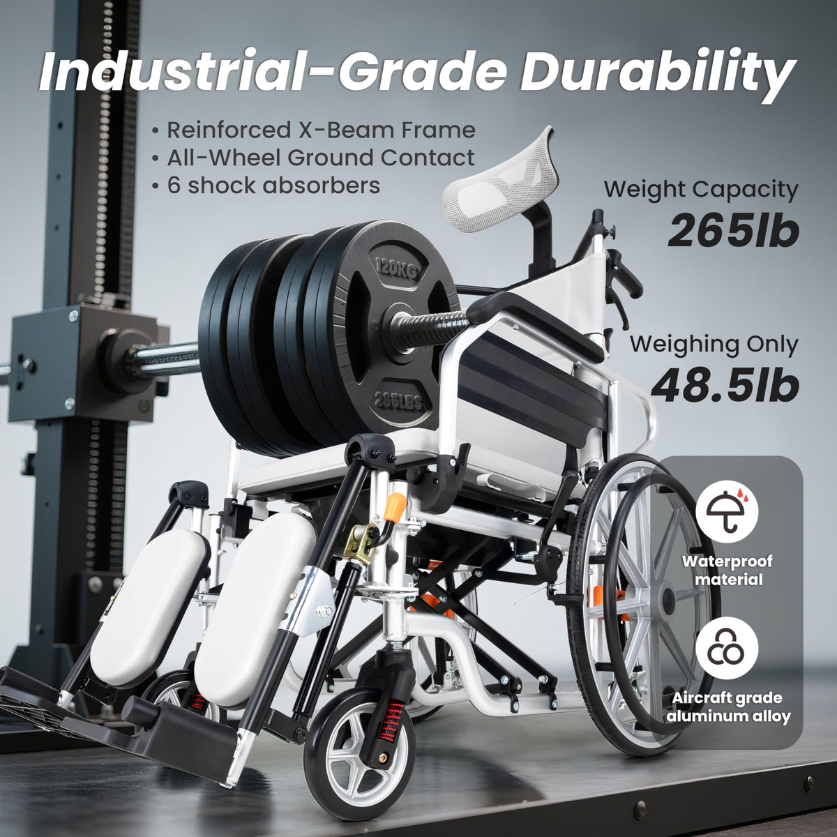 5-In-1 Fold Reclining Wheelchair with Elevating Leg Rests C745138