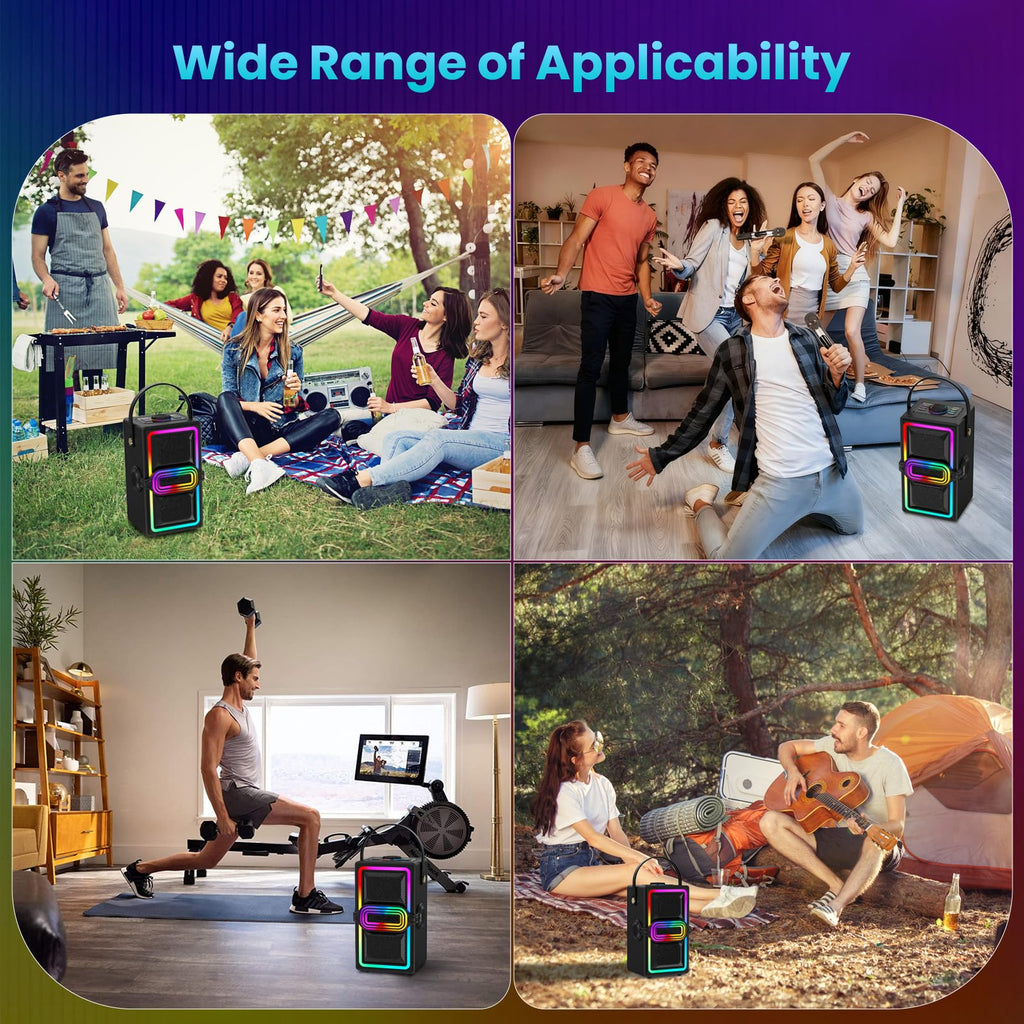 Bluetooth Speaker, 120W Peak Power Portable Wireless (Black) M956