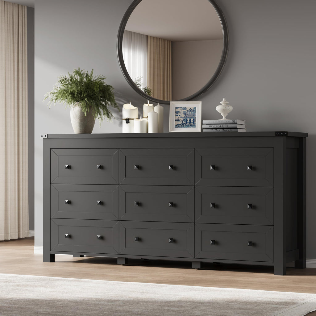 9 Drawer Wood Dresser H361
