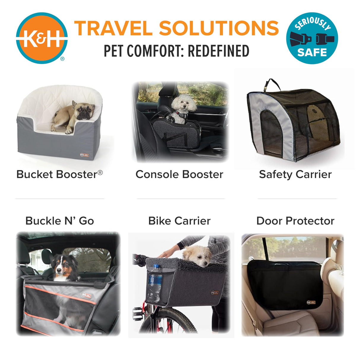Dog Car Seat, Medium, Gray/Black R940