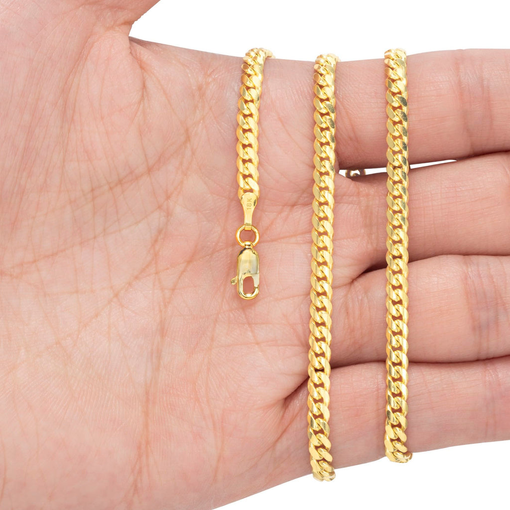 18k Yellow Gold Cuban Link Chain Necklace R332716