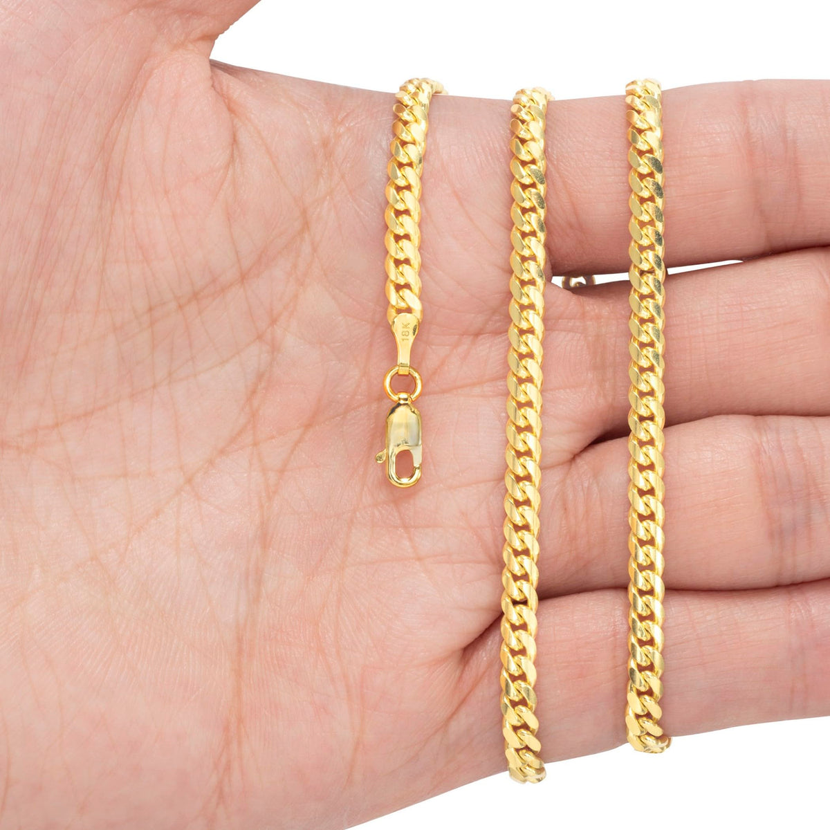 18k Yellow Gold Cuban Link Chain Necklace R332716