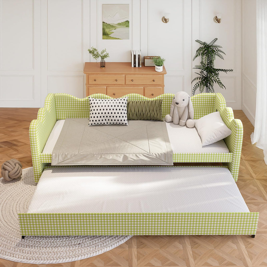 Twin Size Upholstered Daybed with Pop Up Trundle B1609