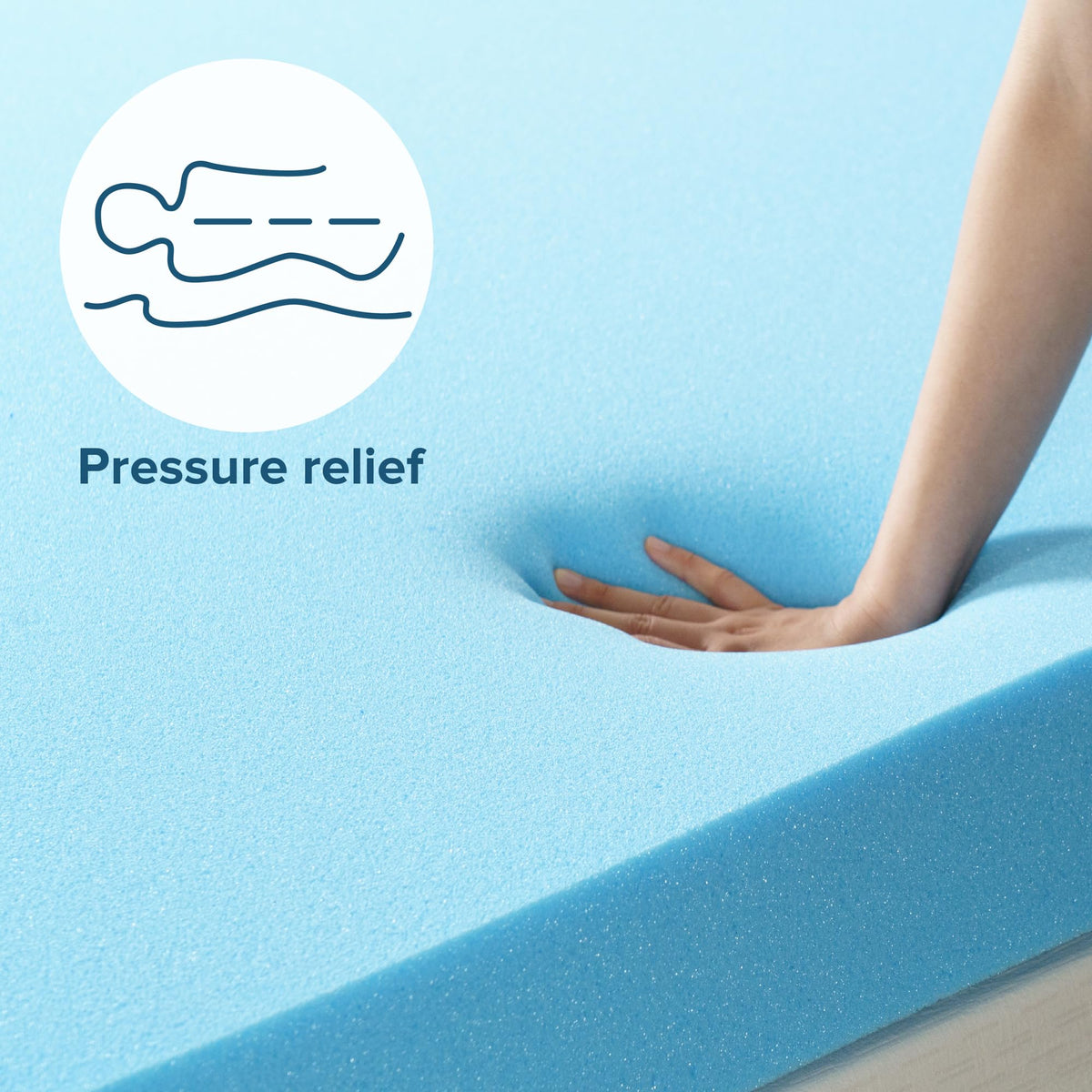4 Inch Cooling Gel Memory Foam Mattress Topper, Twin N486958