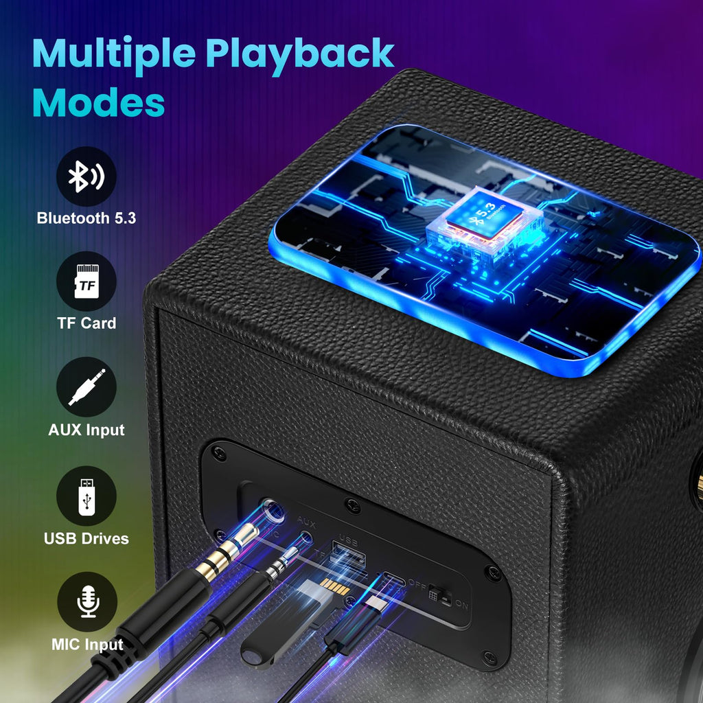 Bluetooth Speaker, 120W Peak Power Portable Wireless (Black) M956