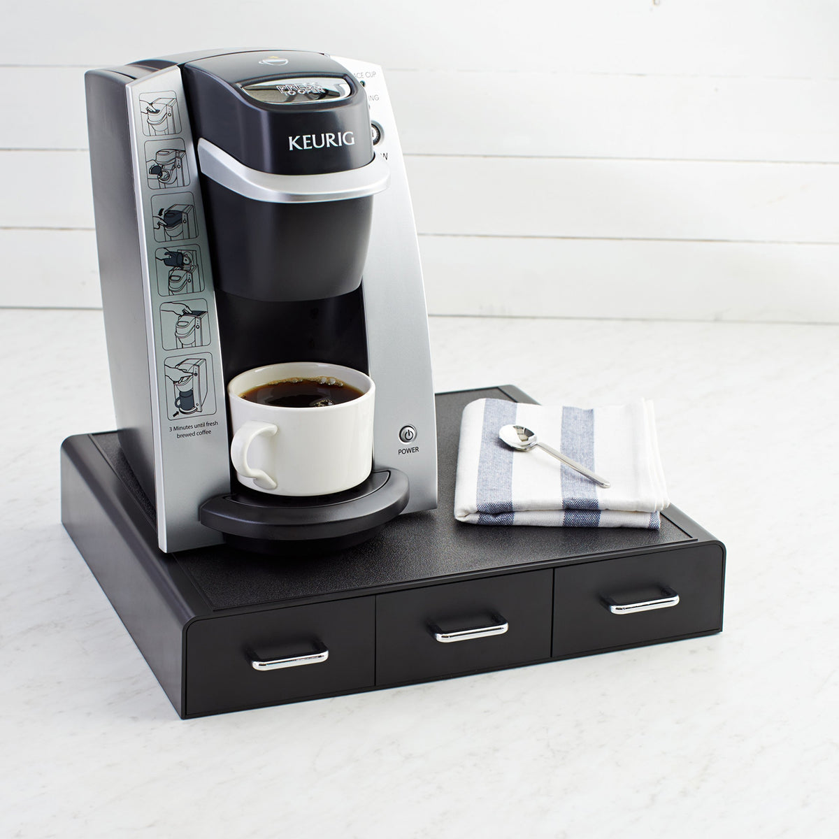 Black 36 Pod Capacity 3 Drawer Coffee Pod Storage Drawer V4766