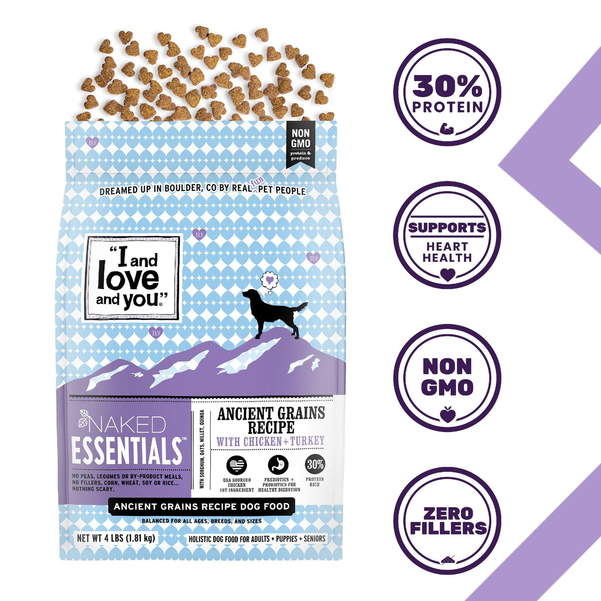 Ancient Grains Dry Dog Food Chicken Turkey 23lb Bag R2890