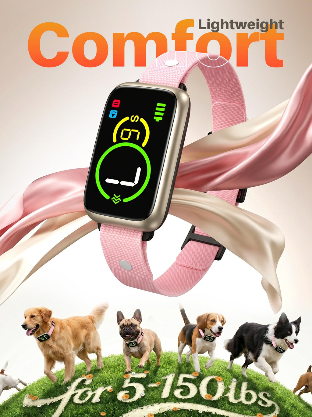 Humane Anti Barking Dog Collar with Beep Vibration M8069
