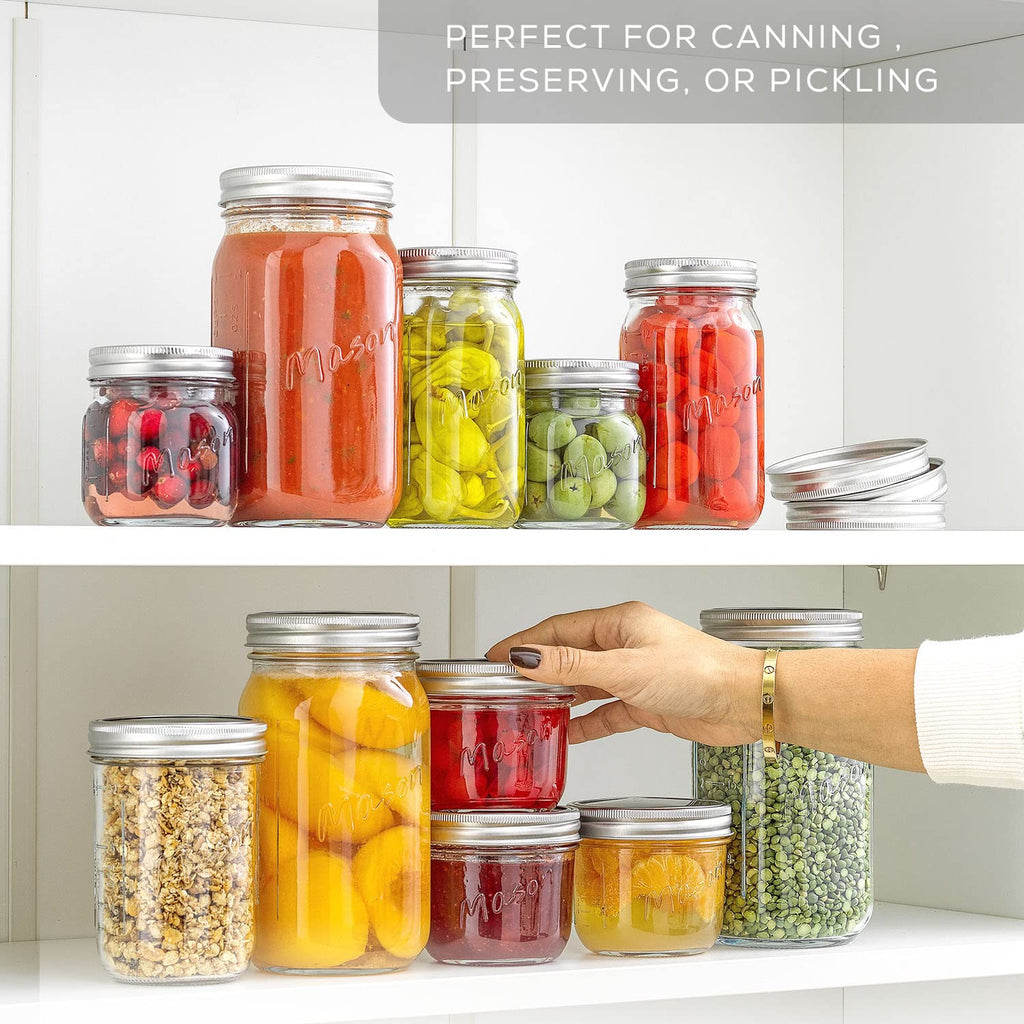 16 Oz 6-Pack Regular Mouth Glass Mason Jars with Lids L601