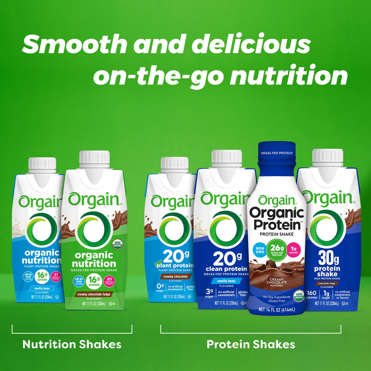 Organic Nutritional Shake Creamy Chocolate Fudge Iced Cafe Mocha 11 Fl Oz Pack of 12 V685