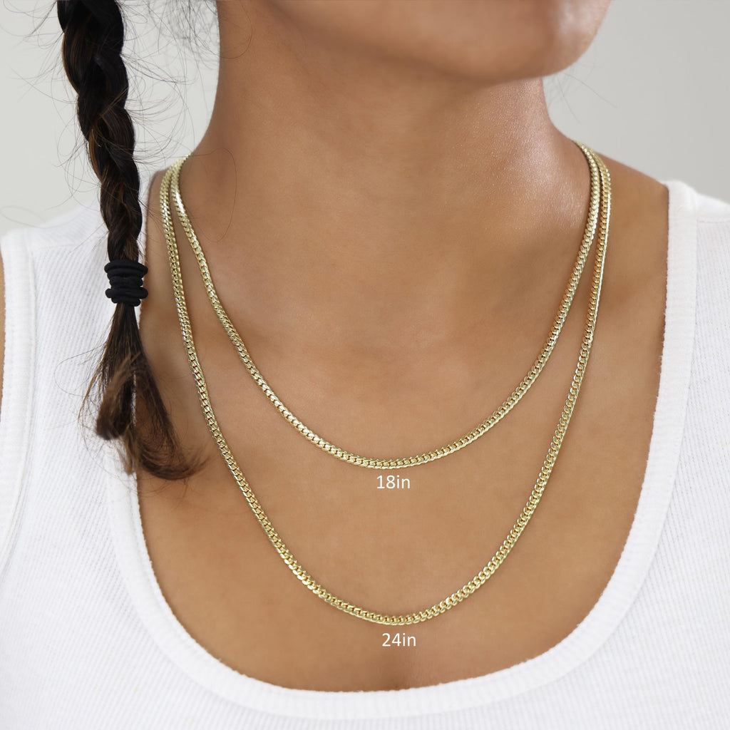 18k Yellow Gold Cuban Link Chain Necklace R332716