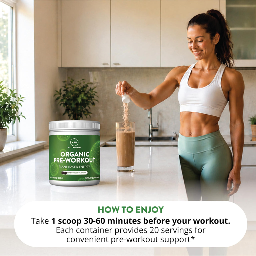 Organic Pre-Workout Powder Black Cherry 20 Servings M1999