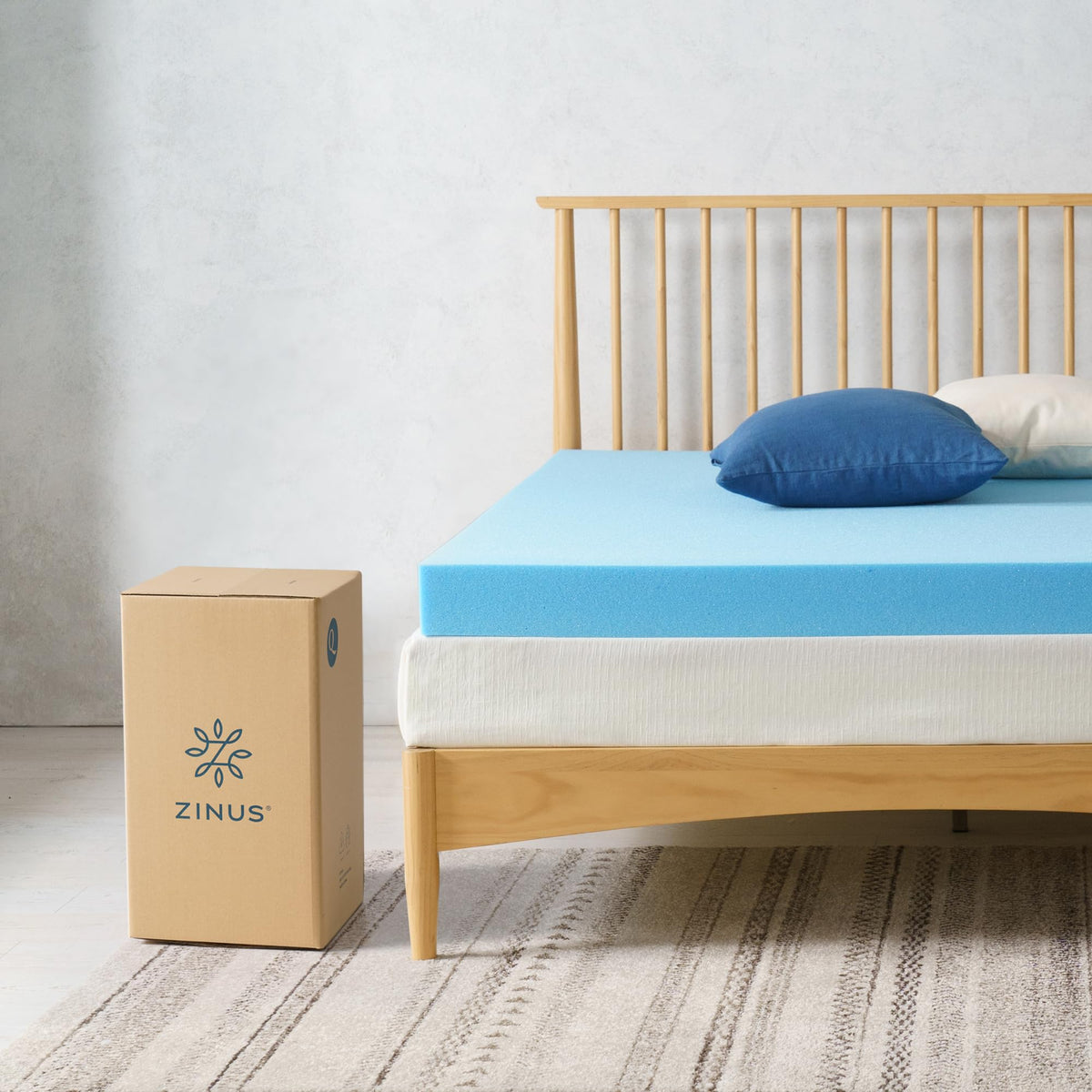 4 Inch Cooling Gel Memory Foam Mattress Topper, Twin N486958